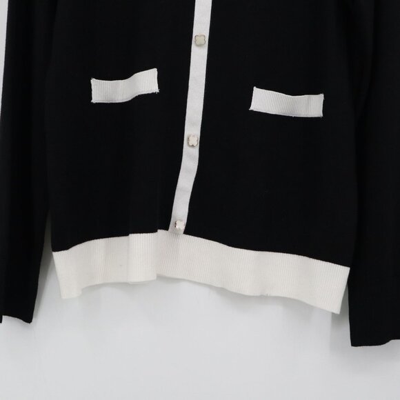 Seven Manor Sweater Women XL Black Rich Auntie Core Twee Preppy Wednesday Addams - Picture 9 of 16